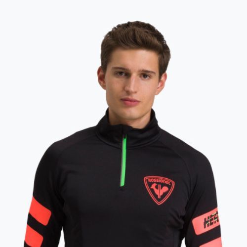 Felpa da uomo Rossignol Classique Hero 1/2 Zip nero/rosso