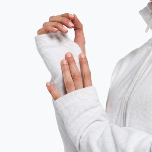 Felpa donna ROXY Cascade bianco brillante con stampa zebrata