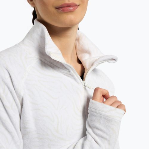 Felpa donna ROXY Cascade bianco brillante con stampa zebrata