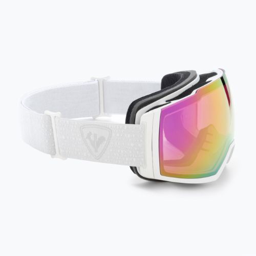 Occhiali da sci Rossignol Magne'lens bianco/rosa specchiato/argento specchiato