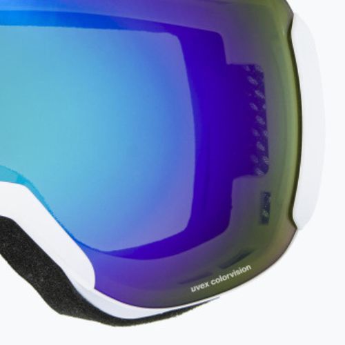 UVEX Downhill 2100 CV occhiali da sci bianco mat/specchio blu colorvision verde