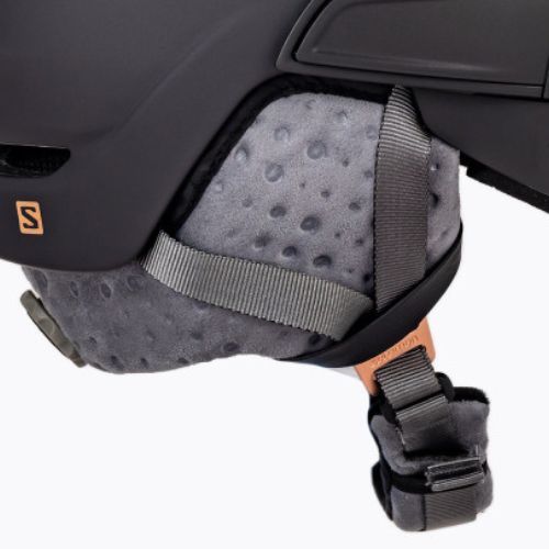 Casco da sci da donna Salomon Mirage nero oro rosa