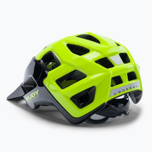 Casco bici Rudy Project Crossway nero/giallo fluo lucido