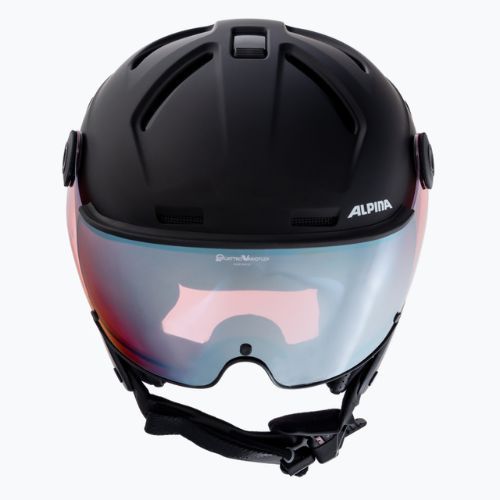 Casco da sci Alpina Attelas Visor QVM nero opaco/argento