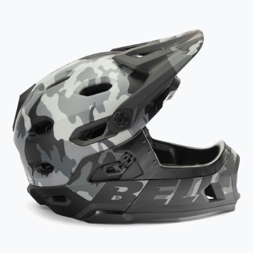 Casco bici Bell FF Super DH MIPS Spherical nero lucido opaco camo