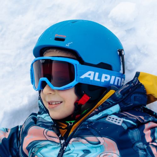 Occhiali da sci Alpina Piney blu opaco/arancione per bambini