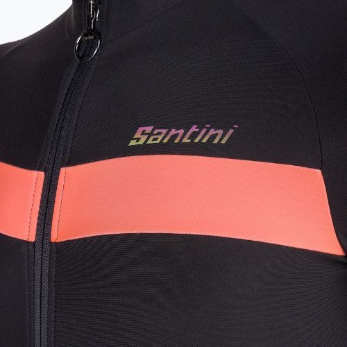 Felpa da ciclismo Santini Adapt nero/arancio da uomo