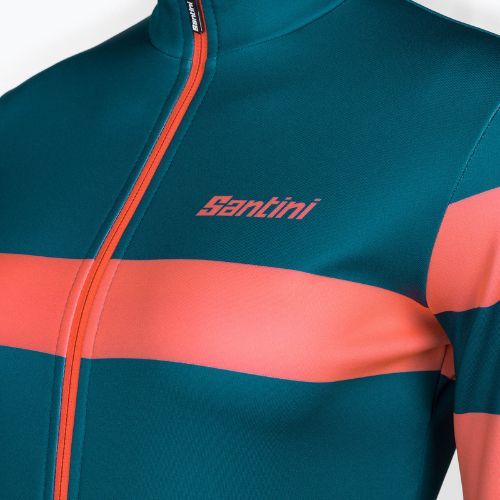Felpa ciclismo donna Santini Coral Bengal teal/orange