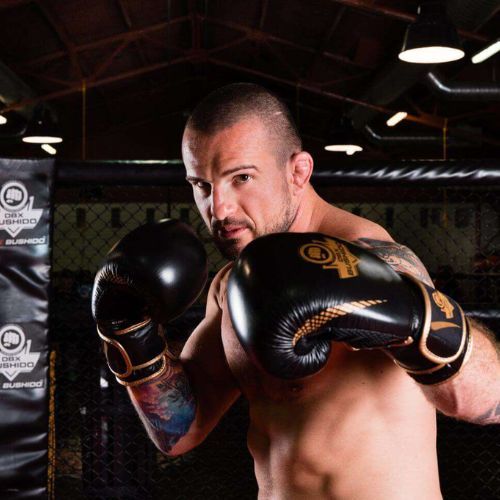 Guanti da boxe DBX BUSHIDO in pelle naturale nera B-2v13