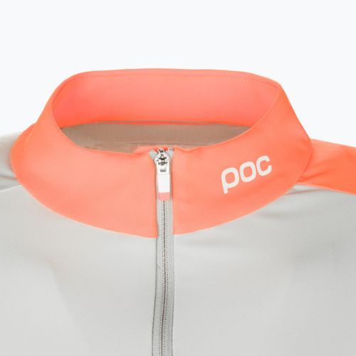 Maglia ciclismo uomo manica lunga POC Essential Road Mid grigio granito/arancio rosa