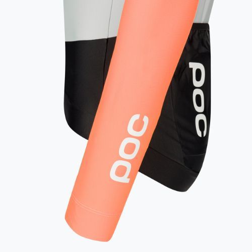 Maglia ciclismo uomo manica lunga POC Essential Road Mid grigio granito/arancio rosa