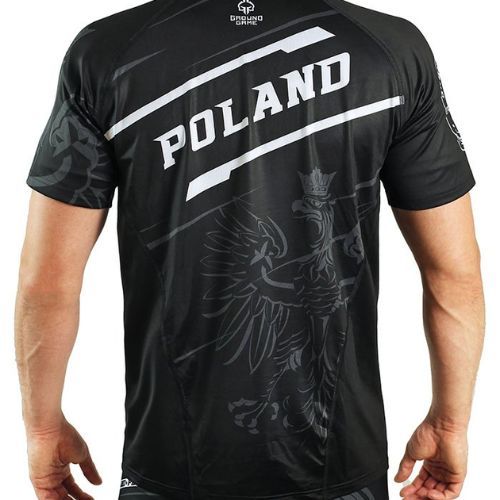 Maglietta da allenamento Ground Game Poland da uomo, nero