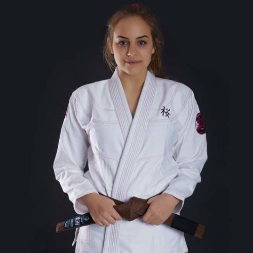 GI per il Brazilian jiu-jitsu Ground Game Sakura bianco da donna