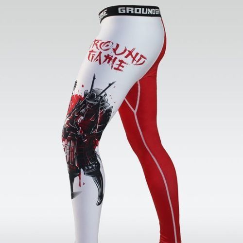 Leggings da allenamento Ground Game Kettei da uomo rosso/bianco