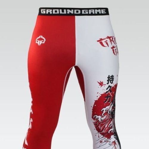 Leggings da allenamento Ground Game Kettei da uomo rosso/bianco