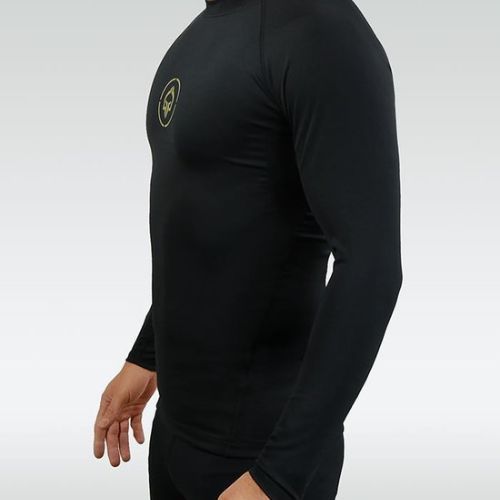Ground Game Athletic Gold, rashguard a maniche lunghe da uomo, nero
