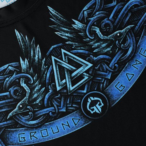 Ground Game Viking, costume da bagno a maniche lunghe da uomo, nero/blu