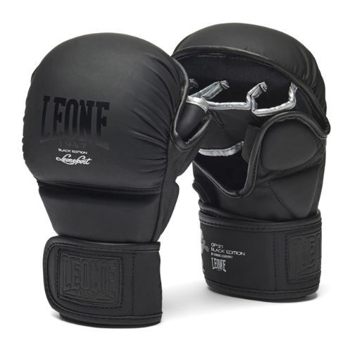 LEONE 1947 Black Edition Guanti da sparring MMA neri