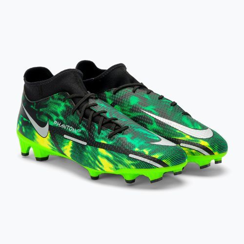Scarpe da calcio da uomo Nike Phantom GT2 Academy DF SW FG/MG nero/metallico platino/verde strike