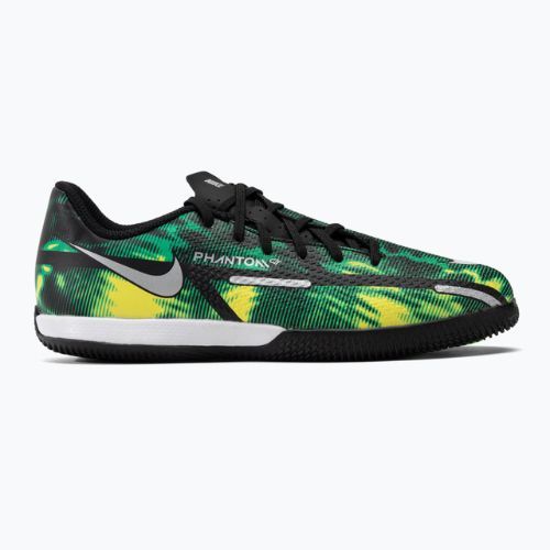 Nike Phantom GT2 Academy SW IC Jr scarpe da calcio nero / platino metallico / verde sciopero