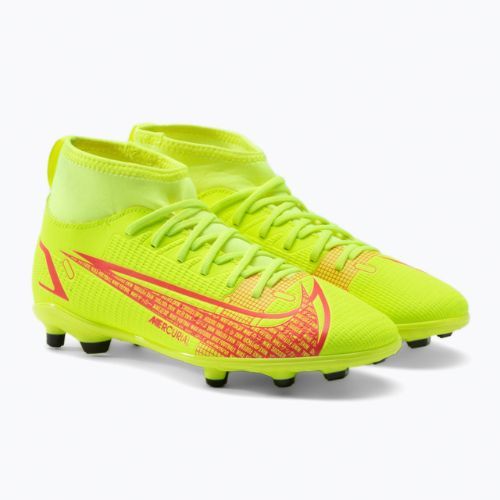 Scarpe da calcio per bambini Nike Superfly 8 Club FG/MG Jr volt/nero/cremisi