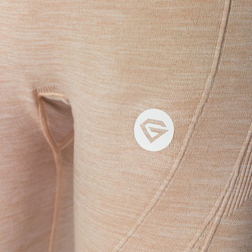 Leggings da allenamento donna Gym Glamour Seamless beige