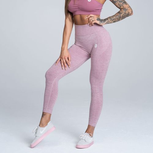 Leggings da allenamento donna Gym Glamour senza cuciture rosa ombreggiato