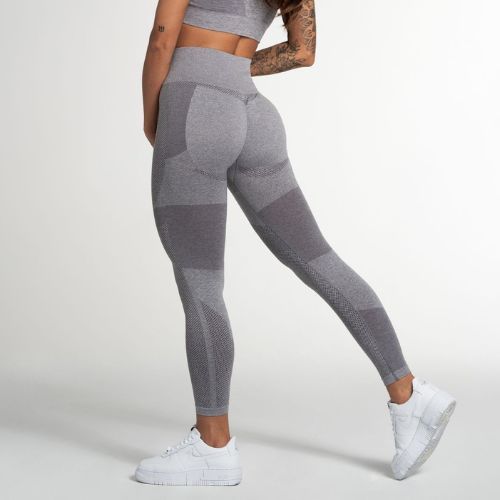 Leggings da allenamento da donna Gym Glamour Fusion grigio chiaro