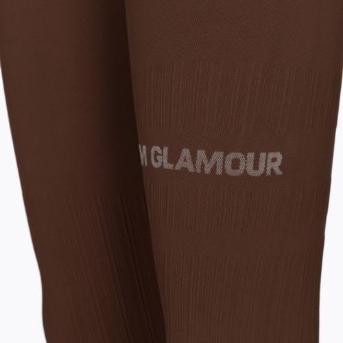 Leggings allenamento donna Gym Glamour Push Up cioccolato