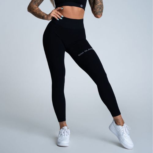 Leggings da allenamento donna Gym Glamour Push Up nero
