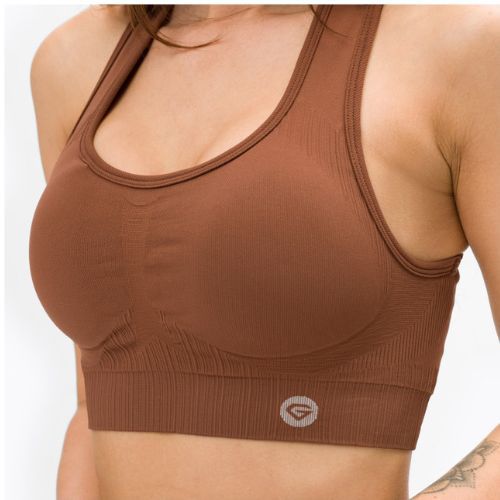 Reggiseno fitness Gym Glamour Push Up cioccolato