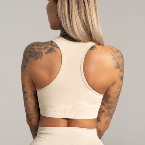Reggiseno fitness Gym Glamour Push Up crema