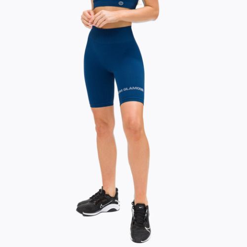 Pantaloncini da allenamento da donna Gym Glamour Push Up classici blu