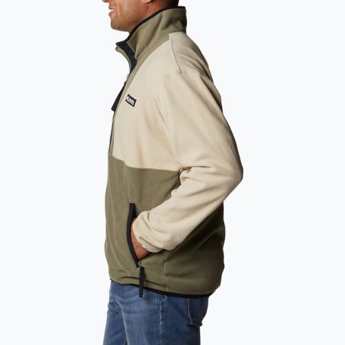 Felpa in pile da uomo Columbia Back Bowl ancient fossil/stone green/nero