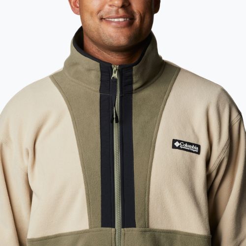 Felpa in pile da uomo Columbia Back Bowl ancient fossil/stone green/nero