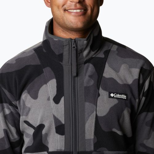 Felpa in pile Columbia Back Bowl nero mod camo/squalo uomo