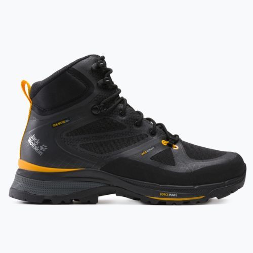 Stivali da trekking Jack Wolfskin Force Trekker Texapore Mid nero/giallo bordeaux da uomo
