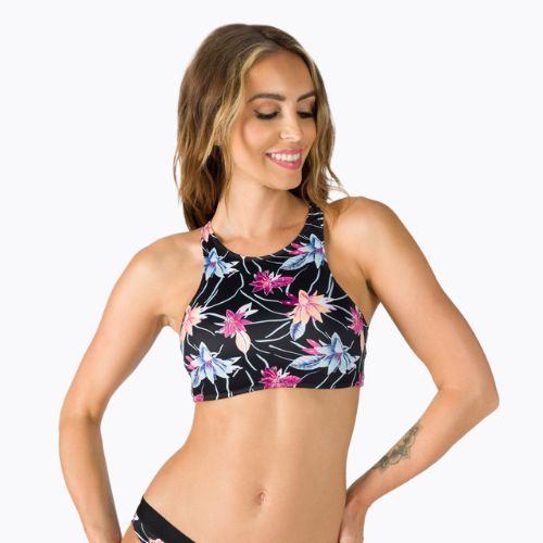 ROXY Active Crop Top top top da bagno antracite/floreale