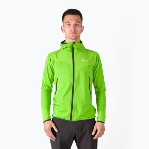 Felpa Salewa Agner Hybrid PL/DST FZ Hoody Uomo pale frog trekking
