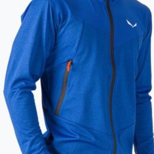 Felpa trekking Salewa da uomo Agner Hybrid PL/DST FZ Hoody melange elettrico
