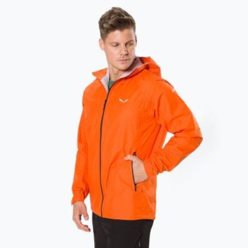 Giacca da pioggia Salewa da uomo Puez Aqua 3 PTX rosso/arancio