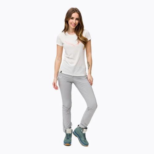 Maglietta da trekking da donna Salewa Solid Dry bianca