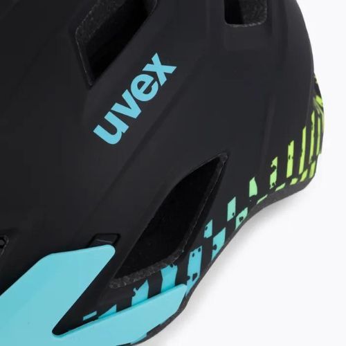 Casco da bici UVEX Access nero aqua/lime opaco