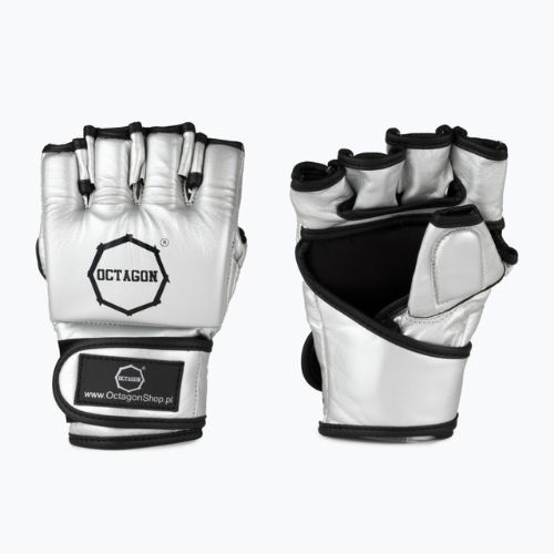 Guanti da grappling Octagon MMA argento metallizzato