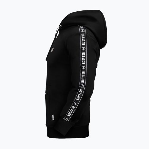Felpa con cappuccio Octagon Stripe da uomo, nero