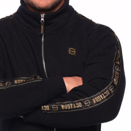 Felpa Octagon Zip Stripe uomo nero/oro