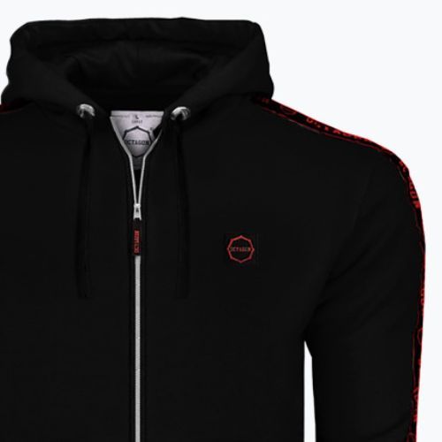 Felpa Octagon Zip Stripe uomo nero/rosso