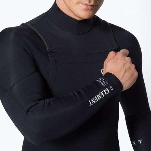 Uomo ION Element 3/2 Zip frontale Nero Schiuma da nuoto