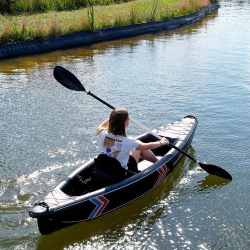 Pure4Fun Dropstitch 1 P nero/rosso/bianco kayak gonfiabile ad alta pressione