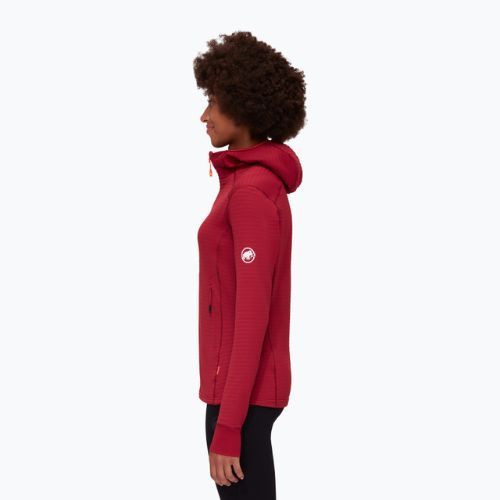 Felpa trekking donna Mammut Aconcagua Light ML con cappuccio rosso sangue